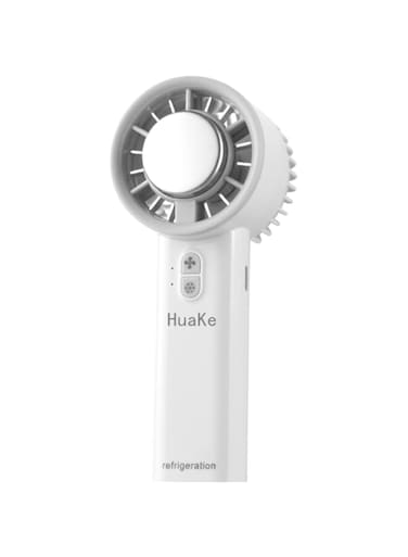 Huacorp Portable Handheld Ice Cooling Fan, USB Mini Outdoor Cooling Fan, Desktop Small Rechargeable Model Fan, Strong Wind Speed Cooling for Travel/Outdoor/Home/Office - White