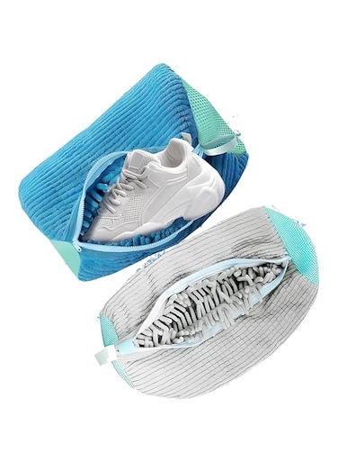 Shoe Washing Machine Bag, New Upgrade Cleaning Shoe Bag For Washing Machine,Reusable Shoe Washing Machine Bag for All Shoe Types And Sizes (BLUE-GRAY)