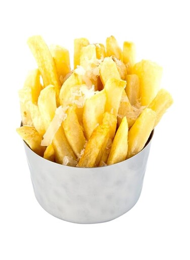 Restaurantware Short French Fry Cup, Metal Cup - Stainless Steel Mirrored Finish 1Ct Box Met Lux Silver RWT0188