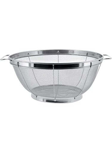 25cm Stainless Steel Wire Basket Strainer with Handle for Kitchen Prep, Dishwasher Safe Fine Mesh Colander for Sifting Rinsing Draining Pasta and Steaming Vegetables