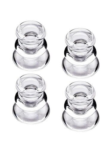 Caroyee 4 Pcs Clear Taper Candle Holders Bulk Small Candlestick Holder Glass Tealight Candle Holders Thicker Glass Candle Sticks for Wedding Table Centerpiece Birthday Party Dining Table Decor
