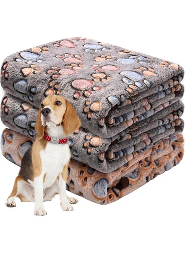 Pack Large Dog Blanket, Thick and Warm Fleece Pet Blankets, Washable Cat Blankets Throw, Soft Coral Fleece Puppy Blanket, for Dog Bed Cover, Couch Sofa, Car Seat, 41x31 Inches