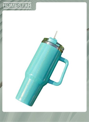 Thermal Mug with Straw Double-Walled Vacuum Insulated Car Mug, Travel Mug With Handle And Straw, For Iced Coffee, Hot or Cold Tea