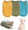 ShabeEat 3 Pieces Dog Shirts with Breathable and Comfort Small Medium Dog Cat Pet Clothing Spring Dog Outfits for Small Puppy Cat Pets(Large) (Yellow, Green and Blue)