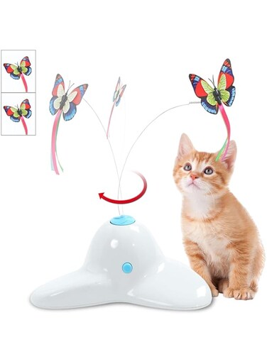NALACAL Cats Toys, Cat Toys Interactive for Indoor Cats Adult Kitten, Electric Kitten Toys, Automatic Rotating Butterfly Cat Toy for Chasing, Interactive Kitten Toys Gifts