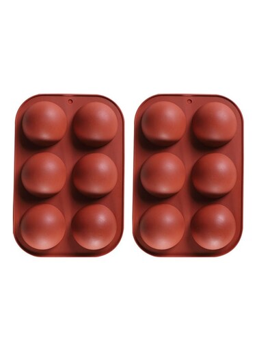 6 Holes Cake Mold Brown 5.2 x 19.5 x 13.2cm