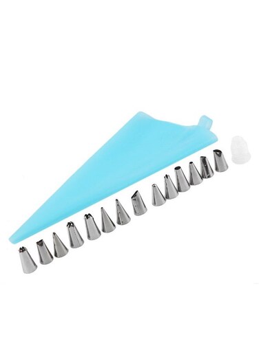 Ice Piping Cream Pastry Bag Cake Blue/Silver 31centimeter