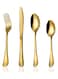 4-Piece Stainless Steel Flatware Cutlery Set Spoons Forks Knives for Home Kitchen Tableware for Dinner Simple Design and Mirror Finish Dishwasher Safe