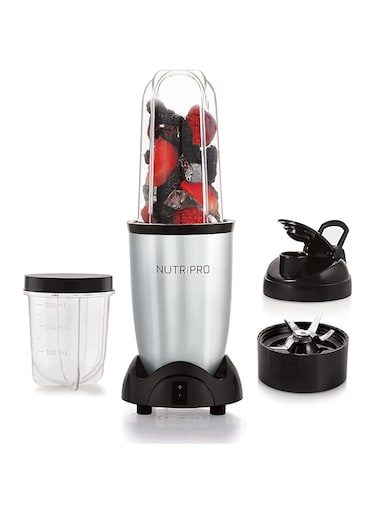 NutriPro Juicer Mixer Grinder - Smoothie Maker, Juice Maker - 500 Watts (2 Jars, Silver)ABS