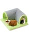 KASTWAVE Cavy Hideout Tunnel Bed, Soft Fleece Removable Tunnel for Small Animals, Washable Accessories, Sturdy Cavy Cage Tube for Rat, Hamster, Chinchilla (Green)