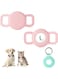 PuppyDoggy 2 Pack Airtag Dog Collar Holder for Dog Cat Tracker, Silicone Airtag Case Waterproof Scratch-Resistant, Anti-lost &amp; 1 Pack AirTag Keychain Holder for Dog Cat Collar, Bag (Small, Pink)
