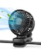 Portable Mini Clip on Fan, 3 Speed Rechargeable Small USB Desk Fan with Strong Airflow, 360&deg; Rotate Adjustable Table Fan, 5 inchs Battery Operated Personal Fan, for Office Home Golf Cart Tent Strolle