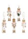 TSLBW 5 Pieces Nutcracker Ornaments Nutcracker Christmas Decorations Nutcracker Figures Wooden Nutcracker Hanging Decorations for Christmas Tree Decoration Soldier Figurine Gold