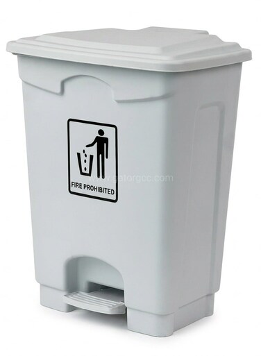 Mini Step Trash Bin   Plastic Matte Finish   Suitable For Bathrooms &amp; Kitchens   White   20 Liters
