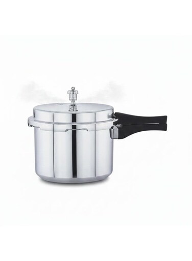 Aluminum Pressure Cooker   Durable &amp; Safe   Fast Cooking   Gas Stove Compatible   Silver- 3L