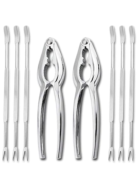 HDCRAFTER 8 Pieces Seafood Tools Set Crab Crackers Nut Cracker Forks