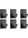 Khazna Adhesive Wall Hooks, Towel Hooks, Heavy Duty Hook for Hanging Towels, Robes, Coats, Keys, Calendars, Stick on Bathroom/Room/Door/Kitchen SUS 304 Stainless Steel Hooks, 6 Pcs, black