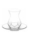 12 Pieces Alya Tea Set 6 Pieces Tea Glass 165 Ml And 6 Pieces Plate 125 Mm