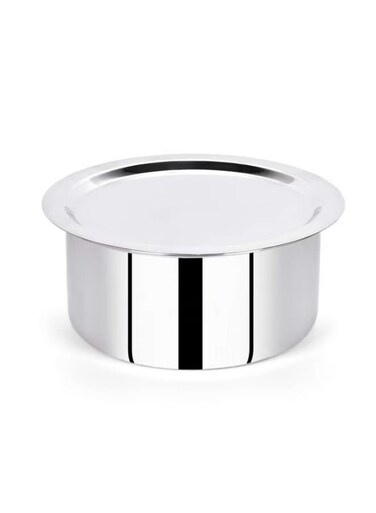 Cooking Pot Stainless Steel Polished Large Casserole 9.5 Liter, 32cm Silver