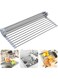 The Sink Dish Drying Rack, Roll up Sink Dish Drainer Rack Multipurpose Foldable Kitchen Stainless Steel Dish Rack Sink Drying Rack (17.7&acirc;&euro; x 11.8&acirc;&euro;)