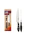 2 Piece Barbecue Churrasco Set - Stainless Steel Professional Sharp Chef Carving Knives And Forks Set With Plywood Handles.
