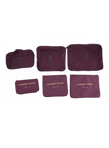 6-Piece Square Travel Storage Bag Set Red