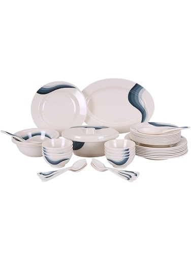 Royalford 40pieces Dinner Set, White, H 27.4 x W 48.8 x D 19.8 cm