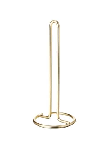 Spectrum Diversified Euro Holder for Kitchen Countertops, Bars &amp; Dining Tables Steel Paper Towel Stand, Fits Standard &amp; Jumbo Rolls, Gold