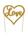 Mason Cash 2008.278 Love Gold Glitter Cake Topper, Paper