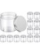 FUFU 12 Pieces 5 Oz Plastic Jars with Lids, Clear Jar Clear Storage Containers Refillable Cosmetic Jars Kitchen Storage Jars with Lids for Cosmetics Food Seasonings (Silver Lid,6.5 x 6.5 x 6.5 cm)