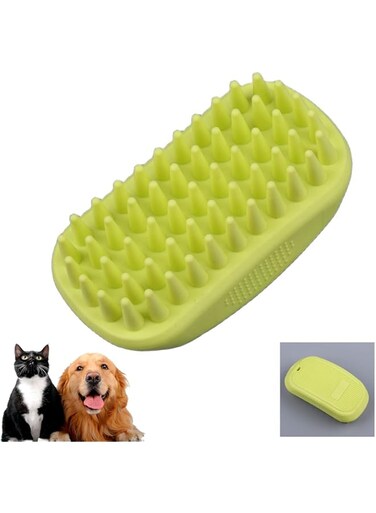 NiCoLa Dog Bath Brush, Pet Shower Bath Brush, Pet Silicone Shampoo Brush for Long Short Haired Puppy Washing Grooming (Green)