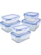 3Diamonds [3Diamonds] Glass Containers BPA-Free Locking lids, Food Storage Container 100% Leakproof Glass Lunch Boxes, Freezer Storage container with Lids Airtight, Glass Food Storage (Set of 6)