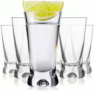 KROSNO Xline Shot Glasses 25ml Set Of 6 Shot Glasses Heavy Base Shot Glasses - Tequila, vodaka shot glass