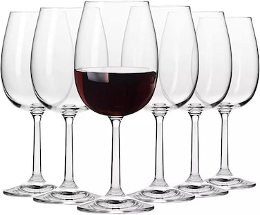 Krosno Red Wine Glasses, Set of 6, 350 ml, Wine Glasses, Red Wine Glasses