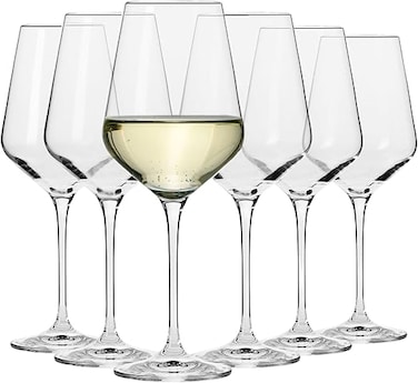 Krosno White Wine Glasses   Set of 6   13.2 oz   Avant-Garde Collection   Crystal Glass