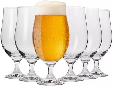 Krosno Lager Beer Glasses   Set of 6   16.9 oz   Harmony Collection