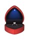Heart Shaped Ring Gift Box with LED Light, Velvet Earring Jewelry Box with Light, Jewelry Display Box for Wedding, Engagement, Proposal, Birthday and Anniversary (Red)