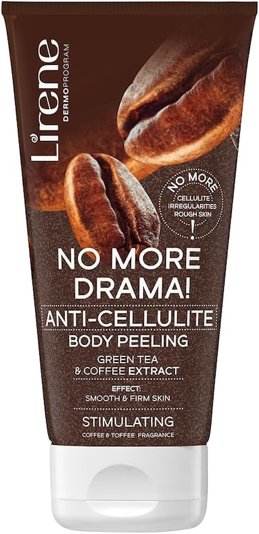 Lirene Anti-Cellulite Body Peeling, Infused With Green Tea And Coffee Extract, Results In Smooth And Firm Skin, Coffee And Toffee Fragrance, 175ml