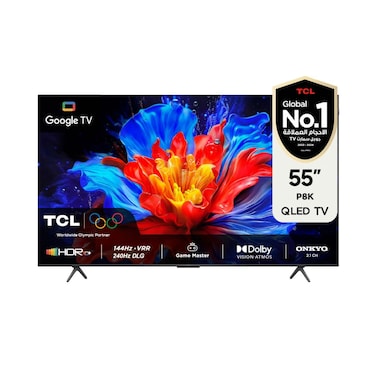 TCL 55-Inch P8K QLED 4K UHD Smart TV Google TV, 144Hz, HDR10+, AiPQ Pro Processor, ONKYO 2.1 Audio, Dolby Atmos, DTS Virtual:X, Slim Uni-body (55P8K - 2025 Model)
