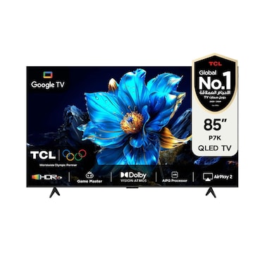TCL 85-Inch P7K QLED 4K UHD Smart TV   Google TV, 60Hz, HDR10+, Dolby Vision &amp; Atmos, AiPQ Processor, Game Master, DTS Virtual:X, Slim Uni-body (85P7K - 2025 Model)