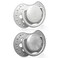 Lovi Dynamic Harmony Boy Collection Soother For 6-18 Months , Baby Dummies With Silicone Teat , Dynamic Tip , Contoured Shield , Hygienic Cover , Grey, 2 Pieces