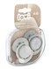 Lovi Dynamic Harmony Boy Collection Soother For 6-18 Months , Baby Dummies With Silicone Teat , Dynamic Tip , Contoured Shield , Hygienic Cover , Grey, 2 Pieces