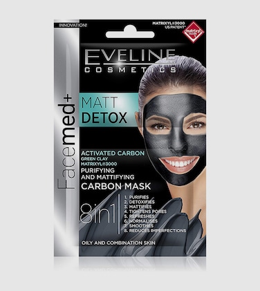 Eveline Matt Detox Purifying and Mattifying Carbon Mask for Balanced and Clear Skin - 100 ml