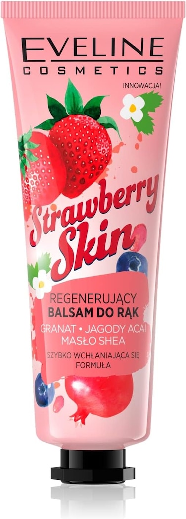 Eveline Strawberry Skin Regenerating Hand Balm for Intensive Nourishment - 50 ml