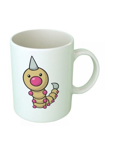 Print Pok&Atilde;&copy;mon Weedle Printed Coffee Mug White/Beige/Purple
