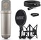 R&Oslash;DE NT1 5th Generation Large-diaphragm Studio Condenser Microphone with XLR and USB Outputs, Shock Mount and Pop Filter for Music Production, Vocal Recording and Podcasting (Silver)