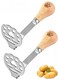Wooden-handled potato masher,Mini Avocado Masher&iuml;&frac14;&OElig;Small food masher made of high-quality stainless steel, The flat bottomed handle can be inverted on the table, Avocado Masher