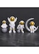 Tazweeq Gold White Astronaut Statues Set, Spaceman Sculpture Figurines Home Ornament Cake Toppers Gift(4 Pcs)