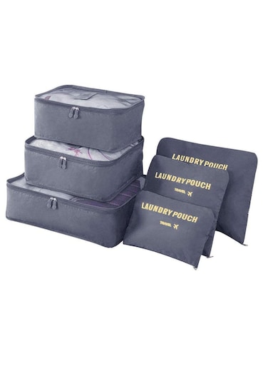 Travel Organiser Packing Bags,6 PCS Travel Packing Cubes Set for Clothes Travel Luggage Organizers Storage Bags (Grey) Blue
