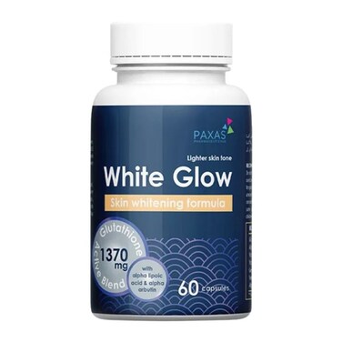Paxas White Glow Capsules, Skin Whitening Formula, Pack of 60 Tablets